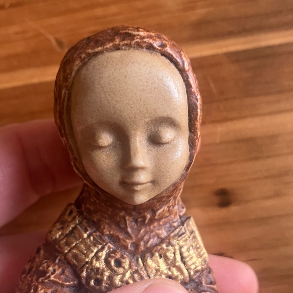Monastery of Bethlehem Brown and Gold Christ Child for nativity scene.